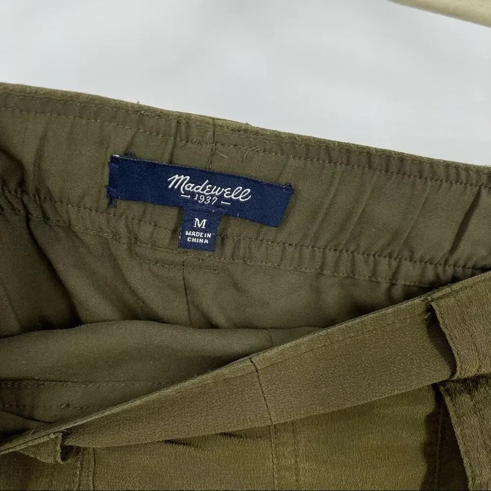 Madewell 100% Silk Lookout Skirt Olive Green‎ Women’s Size Medium